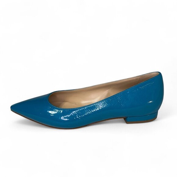 Casadei  Women's Turquiose Leather Pointed Toe Flats EU 36.5 NWOB - Picture 8 of 13